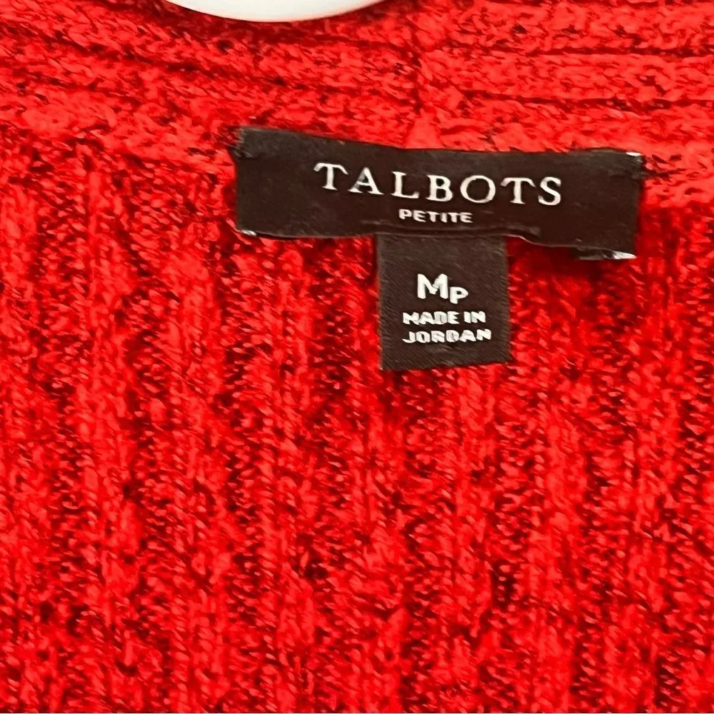 Talbot’s Red Cardigan knit Sweater Women’s medium petite - Picture 4 of 8